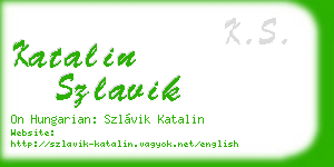 katalin szlavik business card
